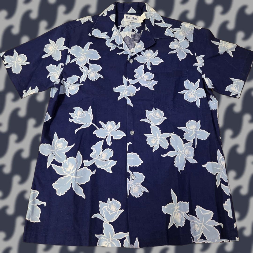 Vintage VINTAGE Kai Nani Shirt Mens Large Blue Aloha Hawaiian Short Sleeve Camp Collar Made USA Size US L / EU 52-54 / 3 - 1 Thumbnail