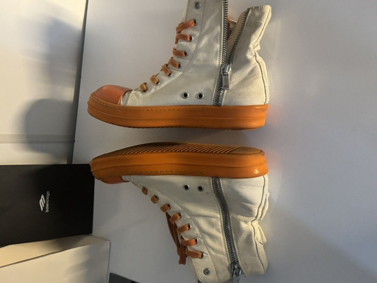 Rick Owens ✅Rick Owens Cargo Ramones Drkshdw high white orange 41 Size US 8 / EU 41 - 6 Thumbnail