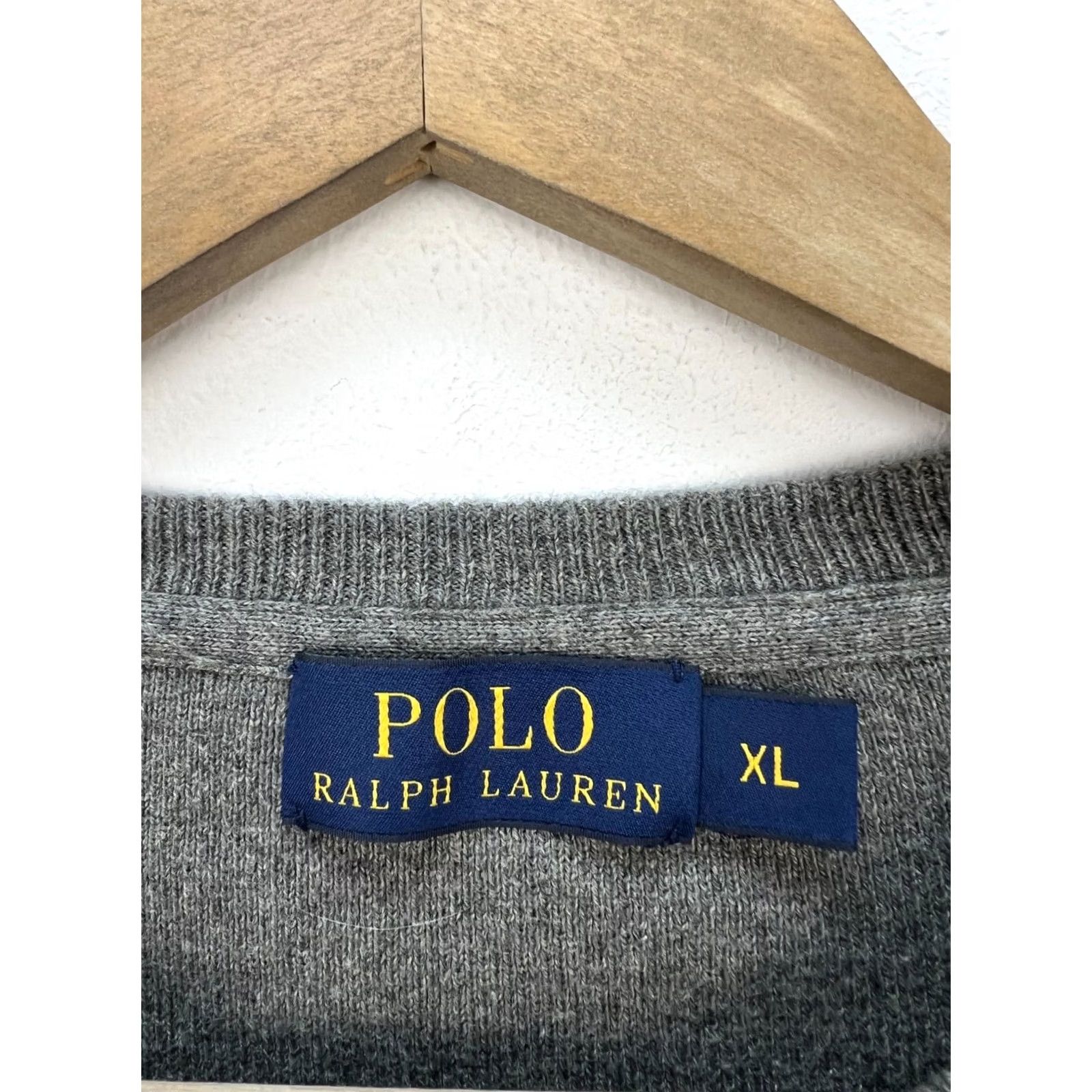 Polo Ralph Lauren VINTAGE Polo Ralph Lauren Sweater Mens XL Gray Pullover Cotton Crew Neck Men Size Size US XL / EU 56 / 4 - 3 Thumbnail