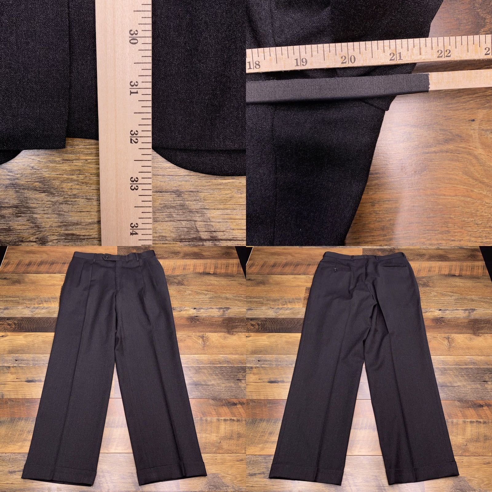 Jos. A. Bank Jos. A. Bank 2 Piece Suit Gray Wool 40 Long Regular Men's Cuffed Pants 34x30 Formal Wedding Vintage No Size 40R - 10 Thumbnail