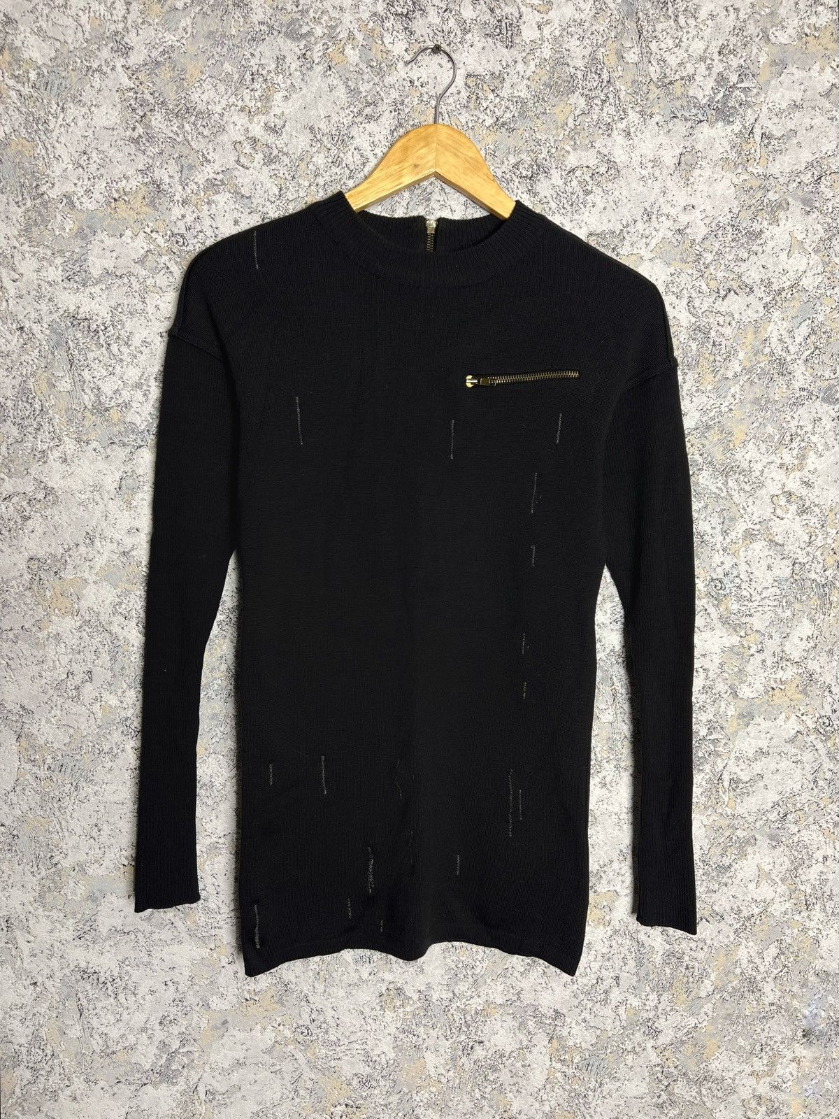 Alaia × Vintage ALAIA Azzedine RARE Vintage Wool Knitted Zip Long Sweater L Size L / US 10 / IT 46 - 1 Thumbnail