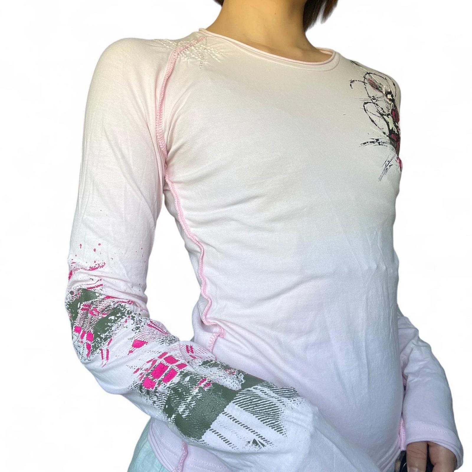Gotcha Gotcha vintage pink long sleeve top with print Size S / US 4 / IT 40 - 3 Thumbnail