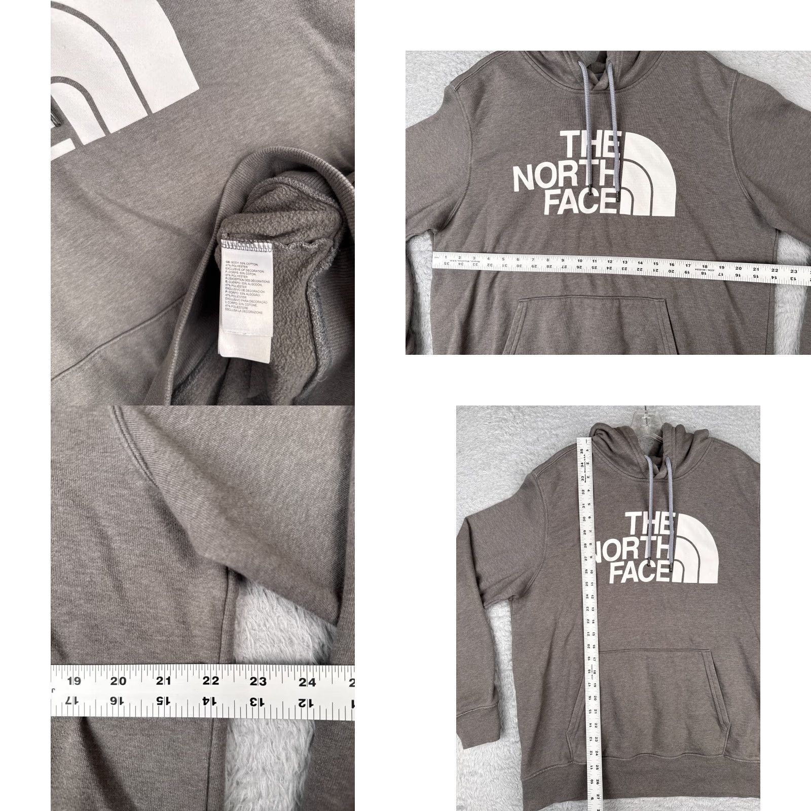 The North Face VINTAGE The North Face Hoodie Mens Pullover Gray Heather Large Cotton Pockets Logo 90s Ski/Outdoor Mens Size US L / EU 52-54 / 3 - 8 Thumbnail