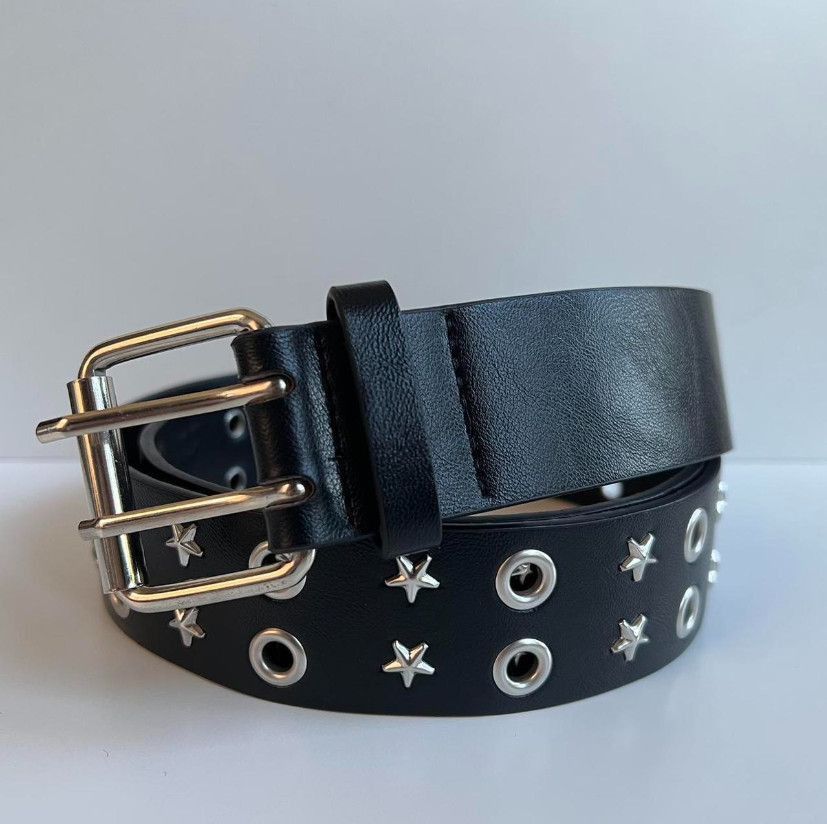 Designer Y2K 2000s vintage star-studded goth emo black silver belt Size ONE SIZE - 3 Thumbnail