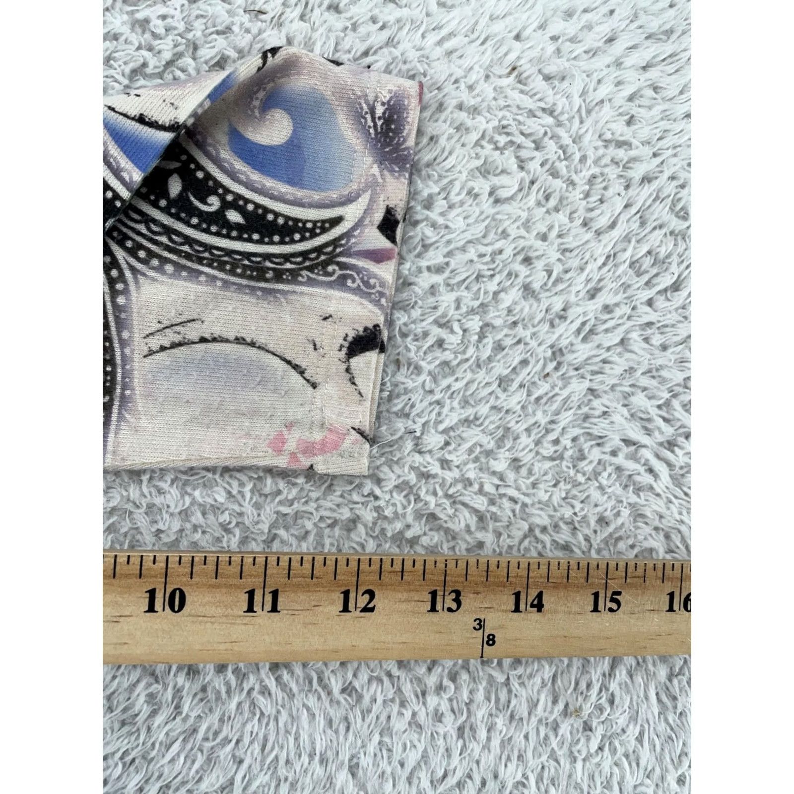 Vintage One World Tunic Top Womens XL Purple Paisley Boho Peasant V Neck Pleated Rhinestone Embellished Casual Long Sleeve Size XL / US 12-14 / IT 48-50 - 6 Thumbnail