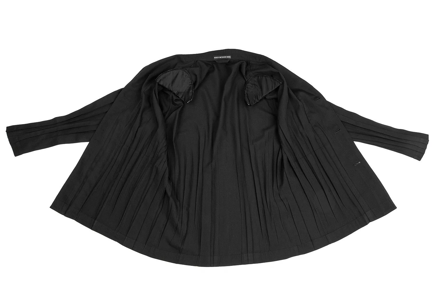 Issey Miyake Pleats Jacket in Black with Shoulder Pads Size US XL / EU 56 / 4 - 9 Thumbnail