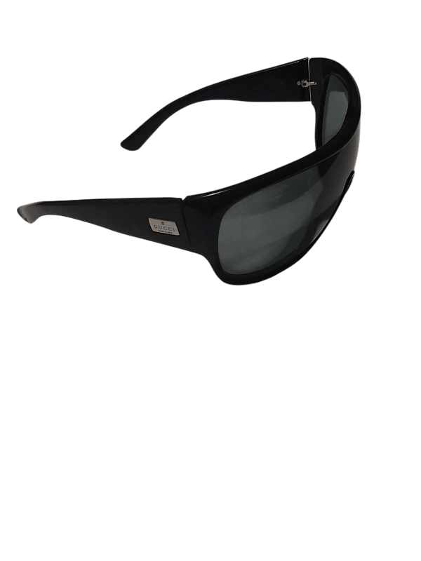 Gucci Gucci Shield Sunglasses, Black Wraparound Frame, c. 1990s Size ONE SIZE - 1 Thumbnail