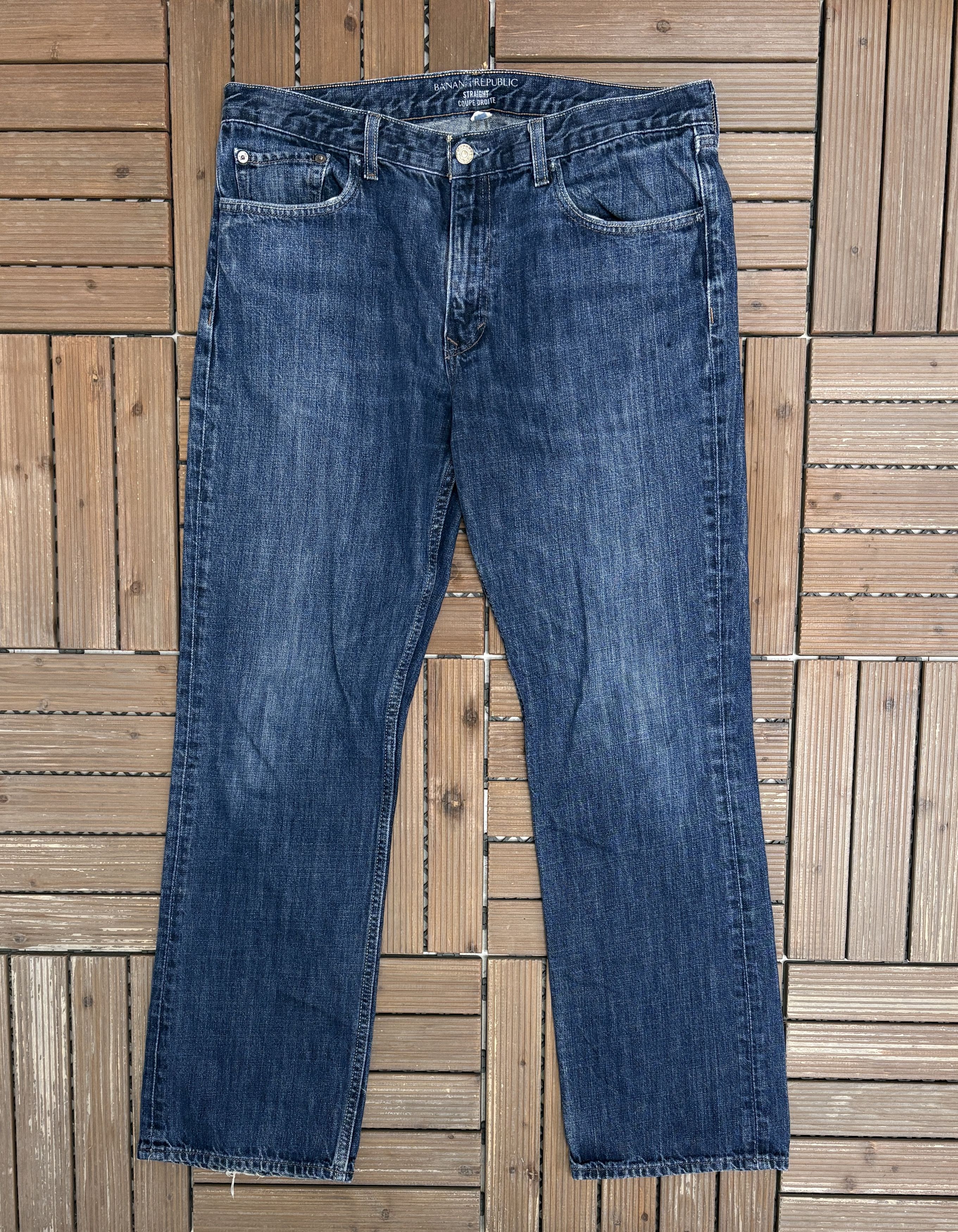 Banana Republic Banana Republic Straight Leg Vintage Blue Denim Jeans Size US 34 / EU 50 - 2 Thumbnail