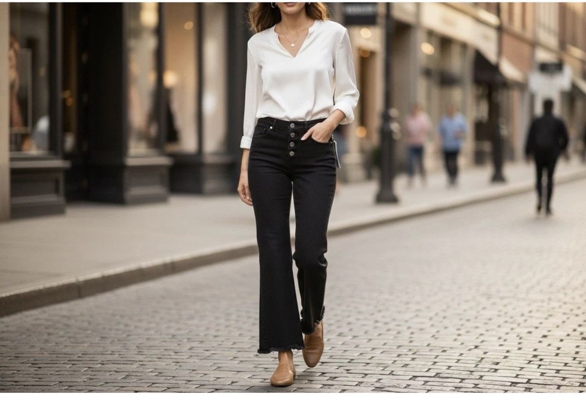 Anthropologie McGuire Jeans Women’s 30 Cropped Raw Hem Button Fly Size 30" / US 8 / IT 44 - 2 Thumbnail