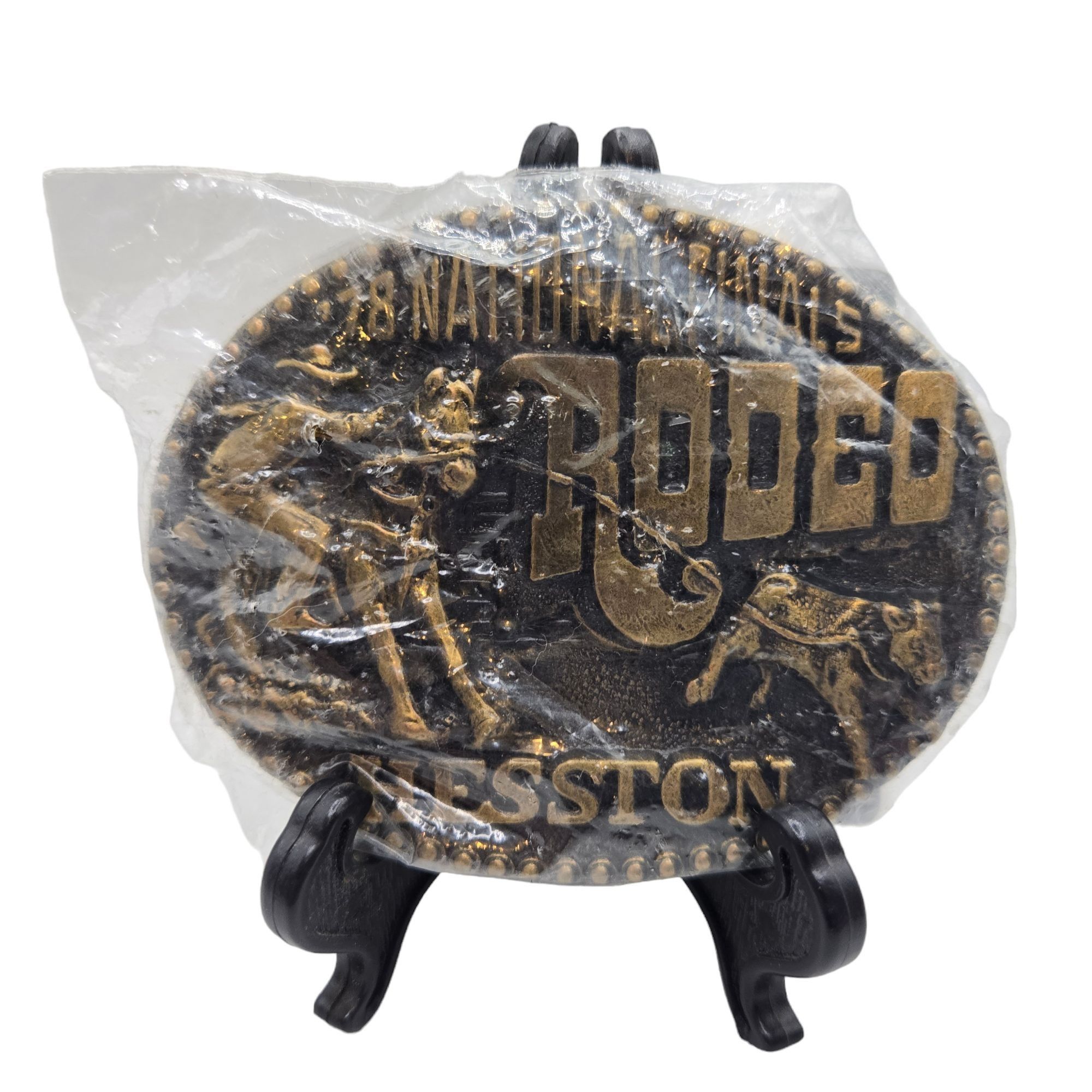 Other 1978 NFR Rodeo Belt Buckle NOS Hesston Cowboy Calf Roper Nat Size ONE SIZE - 5 Thumbnail