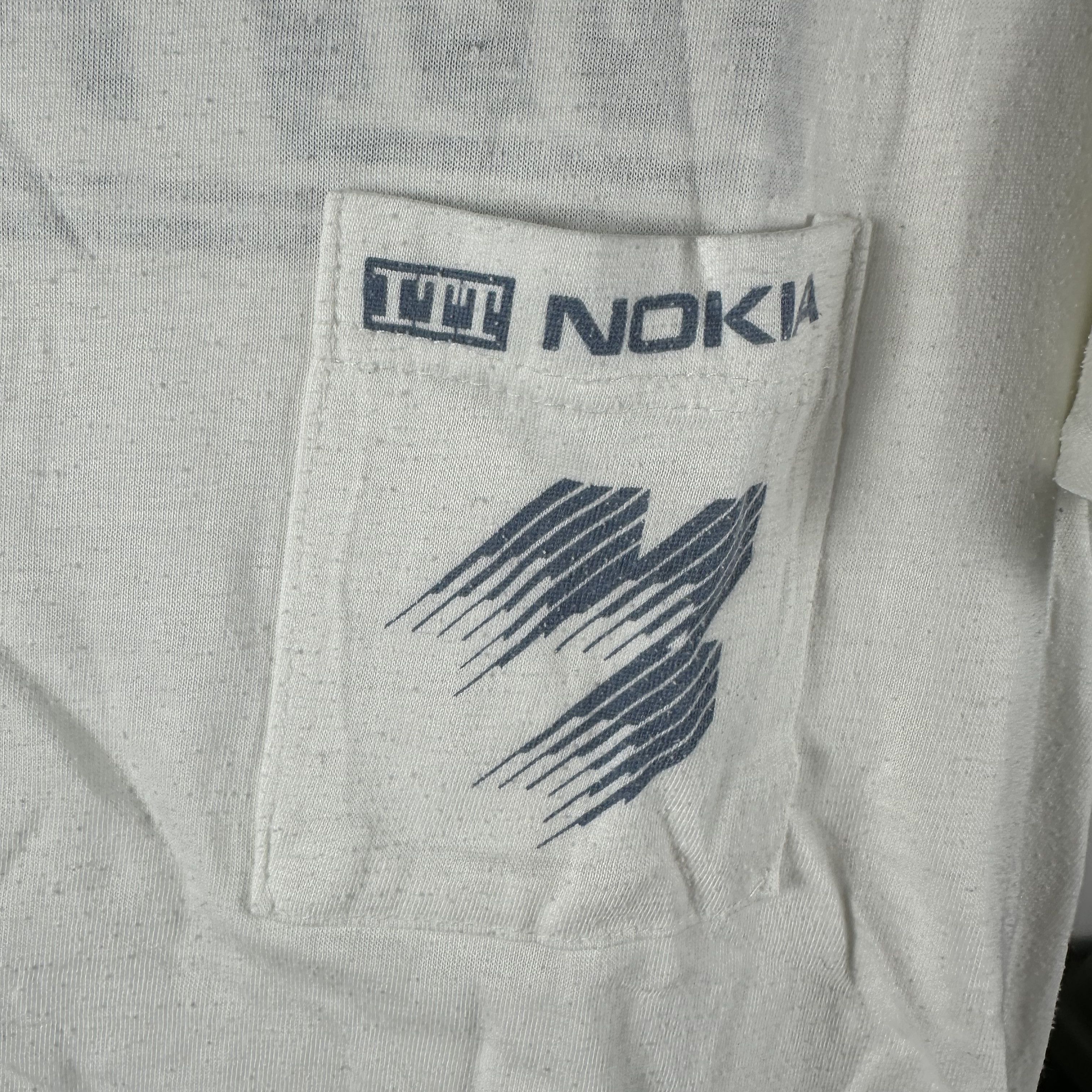 Vintage Vintage 90s Nokia ITT Nokia Electronics Brand Promo T-shirt Size US L / EU 52-54 / 3 - 3 Thumbnail