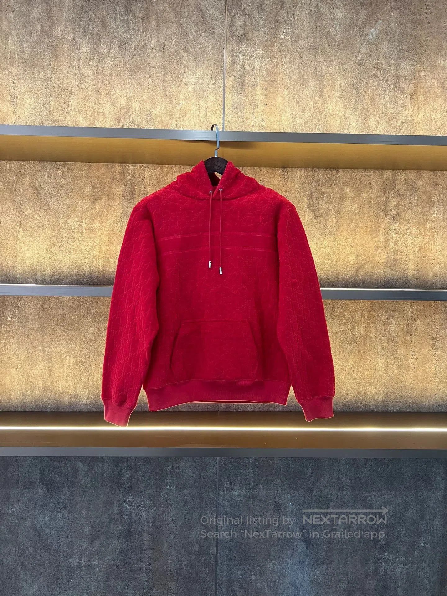 Dior Dior Red All-Over Print Terry Hoodie| Size S / US 4 / IT 40 - 1 Thumbnail