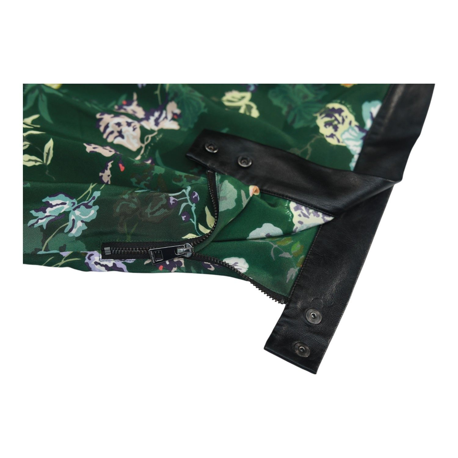 Zadig & Voltaire Zadig & Voltaire Jim Print 100%Silk Green Floral Skirt Size 24" / US 00 / IT 34 - 6 Thumbnail