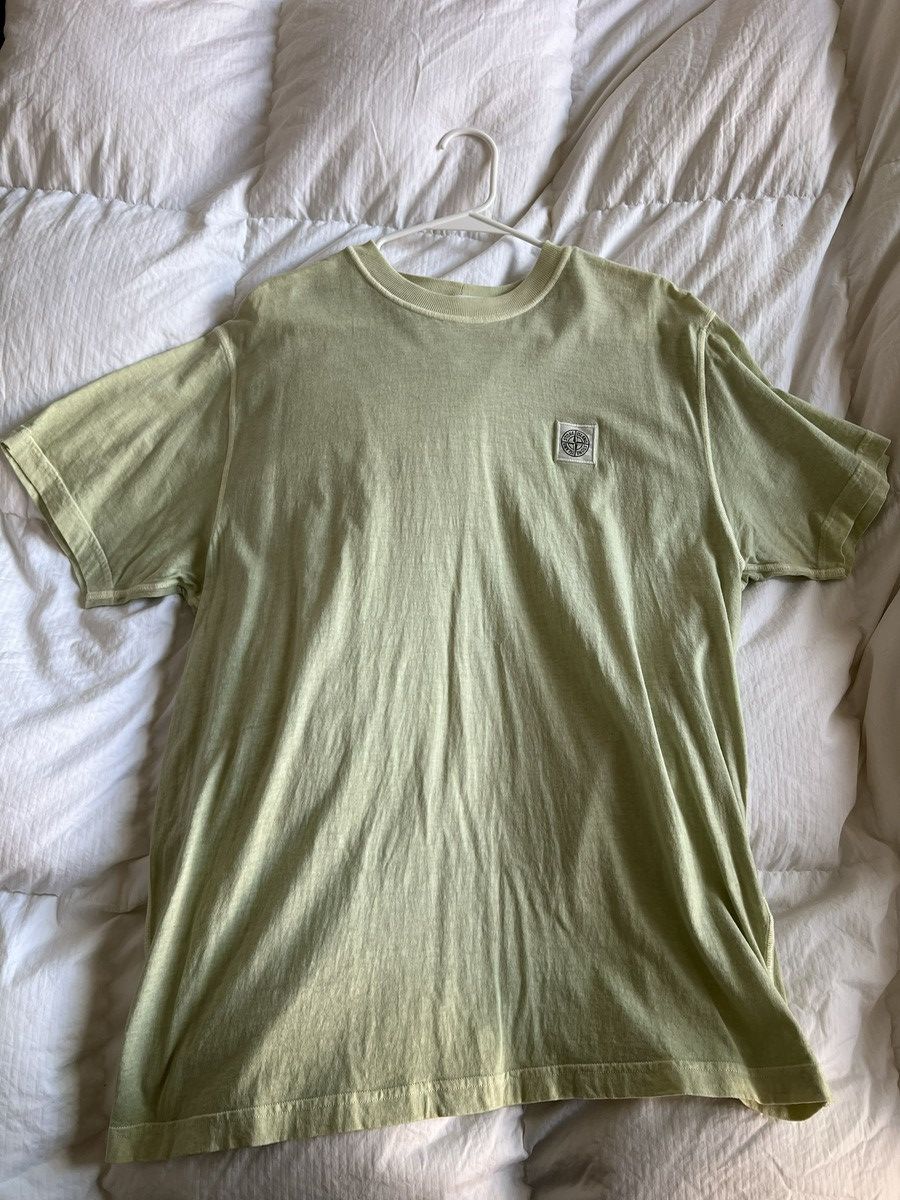 image of Mint Green Stone Island Crest Logo T Shirt Men’S, Men's (Size 2XL)