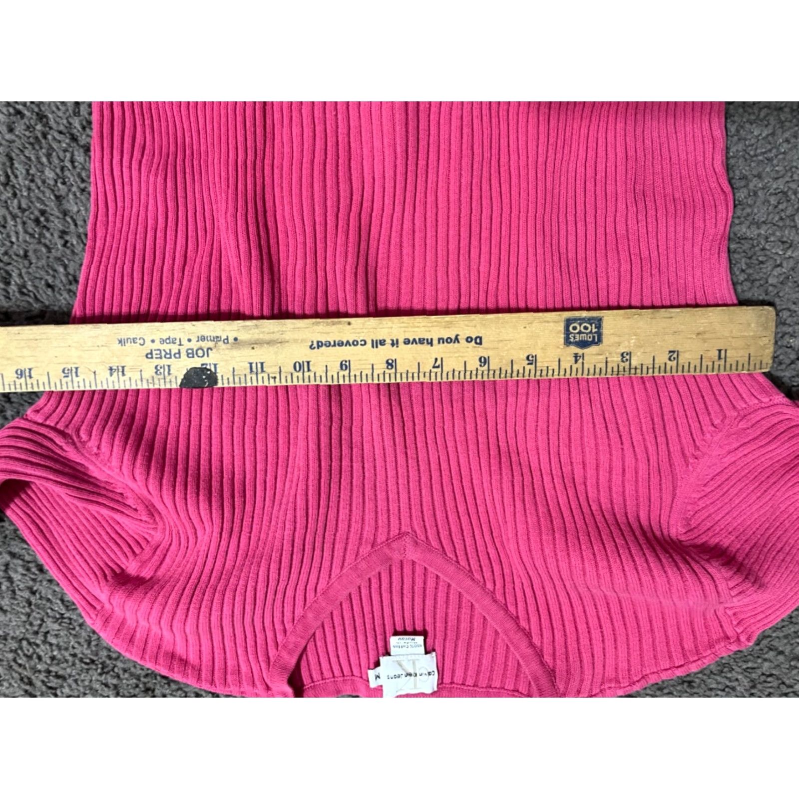 Calvin Klein Calvin Klein Jeans Ribbed Cable V-neck Sweater Pink Size Medium Cotton Womens Size M / US 6-8 / IT 42-44 - 6 Thumbnail