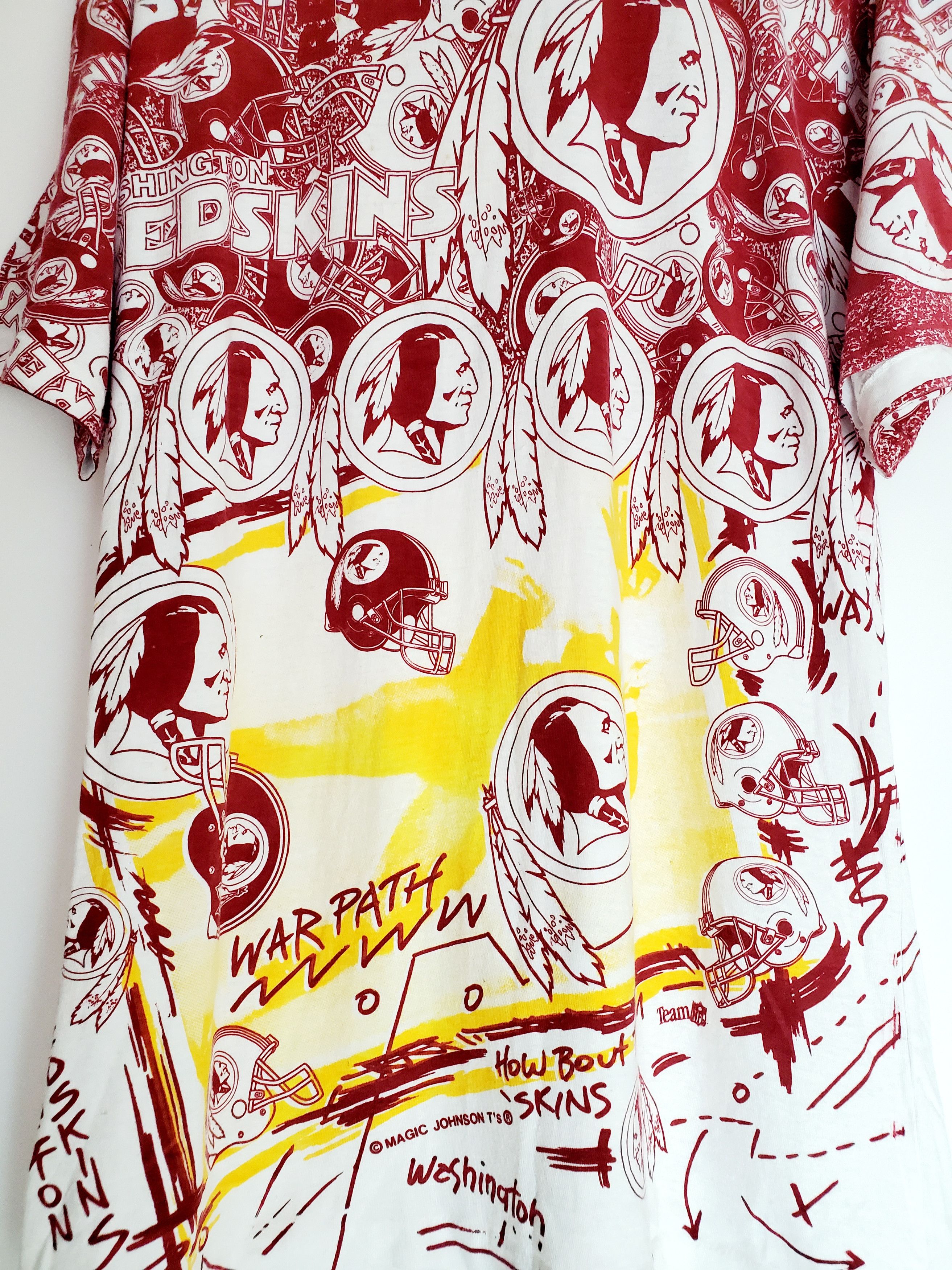NFL WASHINGTON REDSKINS 90s NFL MAGIC JOHNSON T's OVER PRINT Xl Size US XL / EU 56 / 4 - 3 Thumbnail