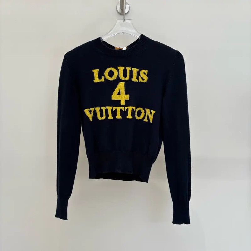 Louis Vuitton Louis Vuitton Black Knit Sweater with Logo 0089 Size XS / US 0-2 / IT 36-38 - 1 Thumbnail