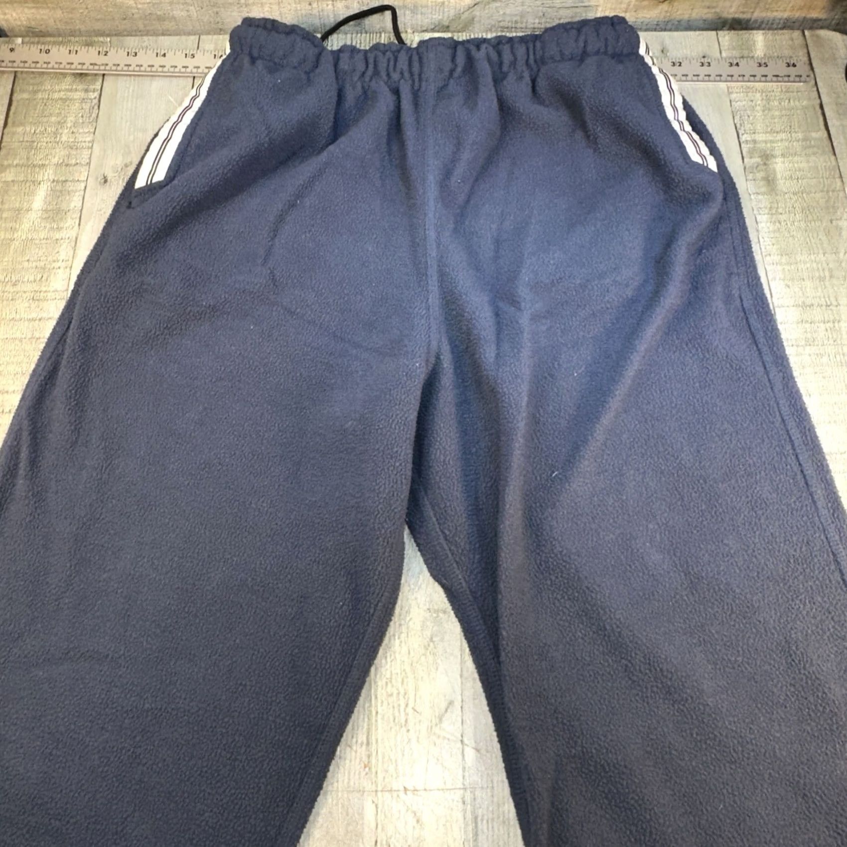 Vintage VINTAGE NAVY Discus Fleece Pants XL Navy Blue Wide Leg Track Style Joggers Mens XL Navy Blue Size US 36 / EU 52 - 2 Thumbnail
