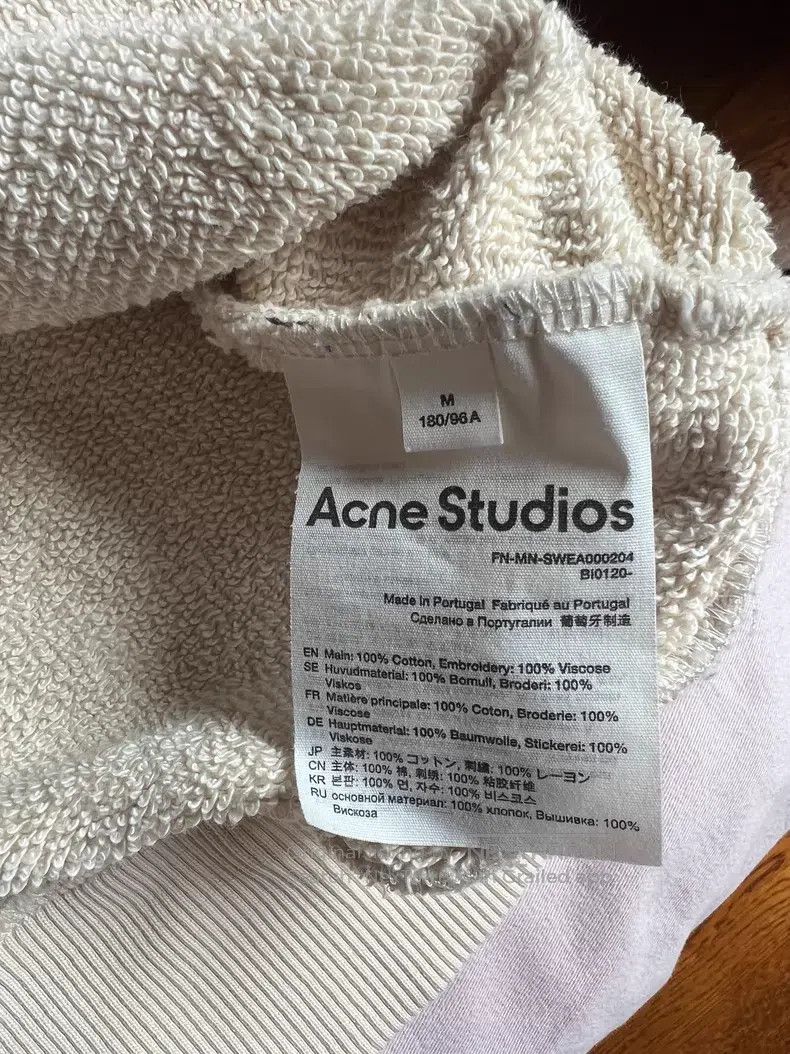 Acne Studios Acne Studios Beige Embroidered Logo Sweatshirt Size M / US 6-8 / IT 42-44 - 4 Thumbnail