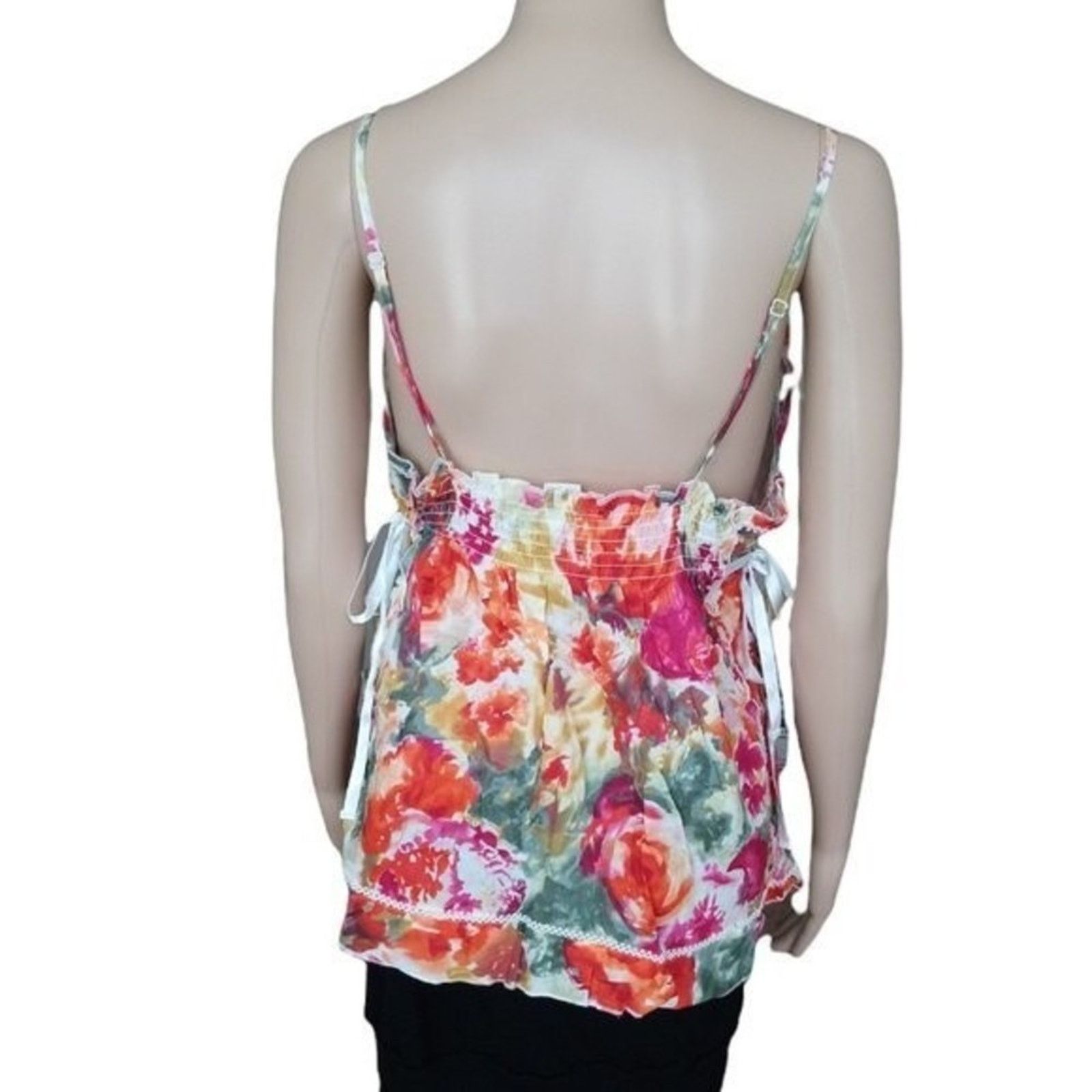 Joe Freshgoods Joe Fresh Floral Spaghetti Strap Top, L Size L / US 10 / IT 46 - 3 Thumbnail
