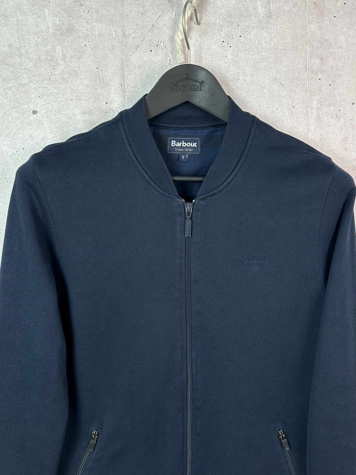 Barbour Barbour Navy Cotton Logo Zip Long Sleeve Men’s Bomber-Jumper Size US S / EU 44-46 / 1 - 3 Thumbnail