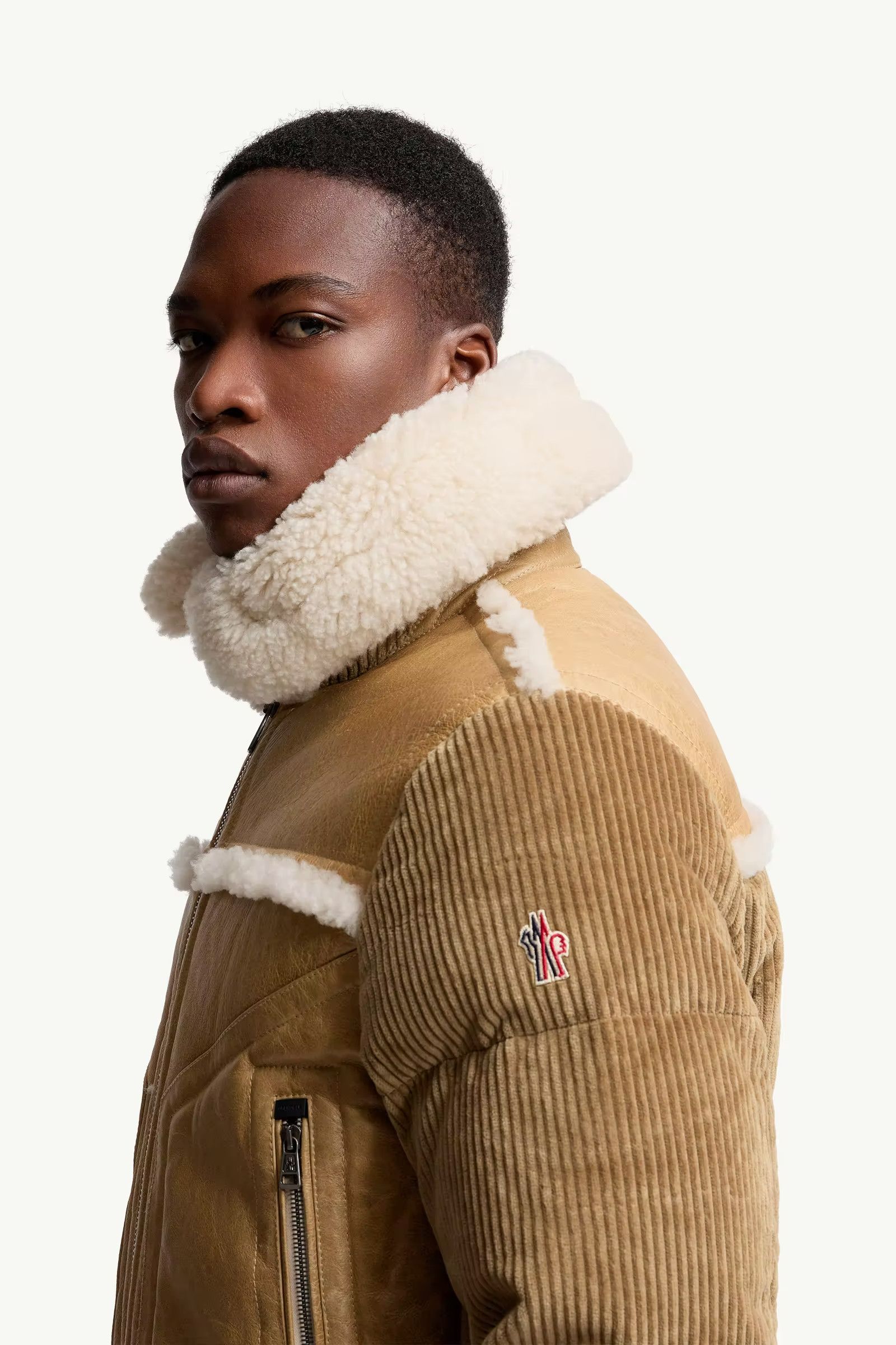 Moncler Grenoble *NEW* $8K SHEARLING LEATHER/DOWN ARGENS PUFFER JACKET Size US M / EU 48-50 / 2 - 11 Thumbnail