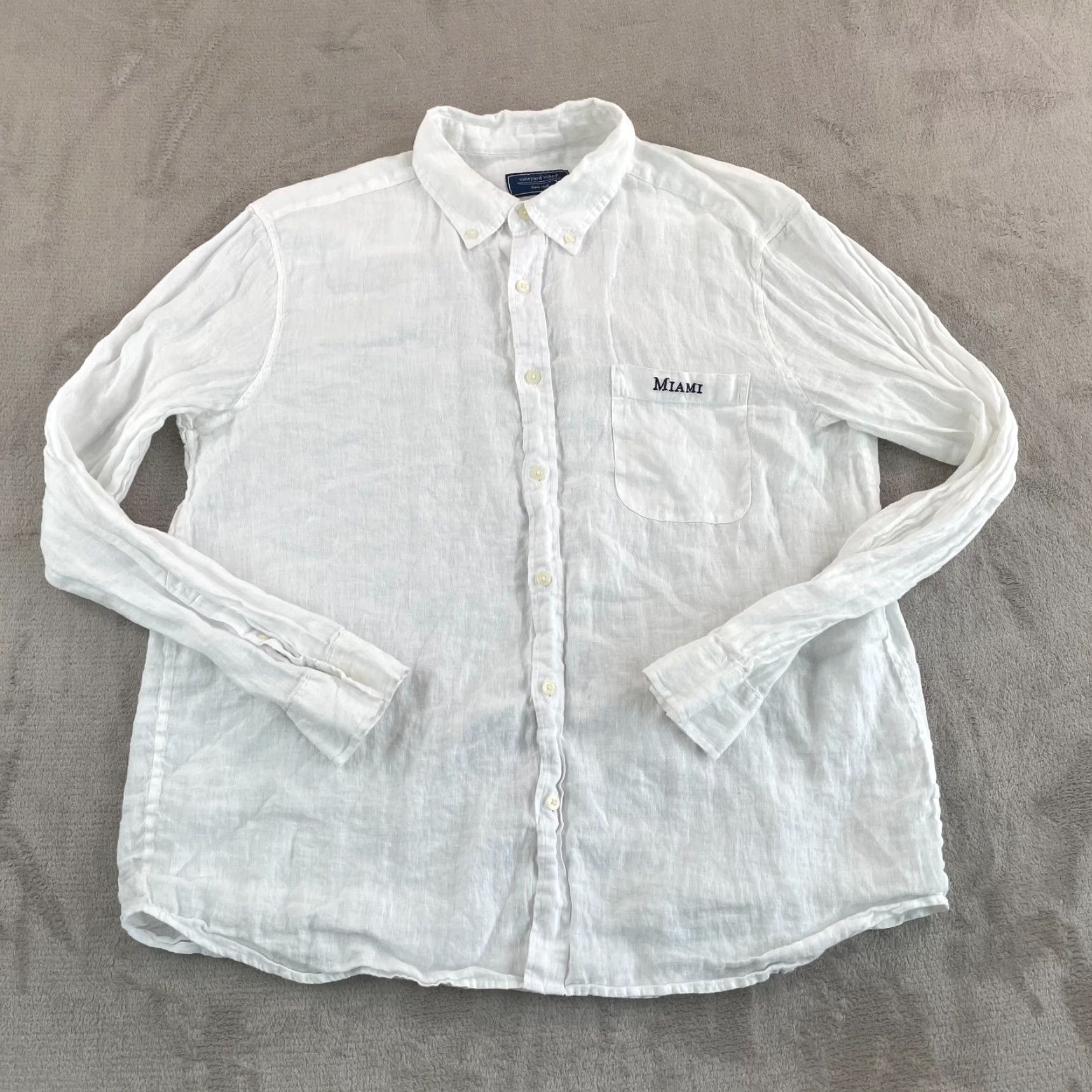 Vineyard Vines VINEYARD VINES Shirt Men XL White Linen Long Sleeve Beach NWOT Size US XL / EU 56 / 4 - 3 Thumbnail