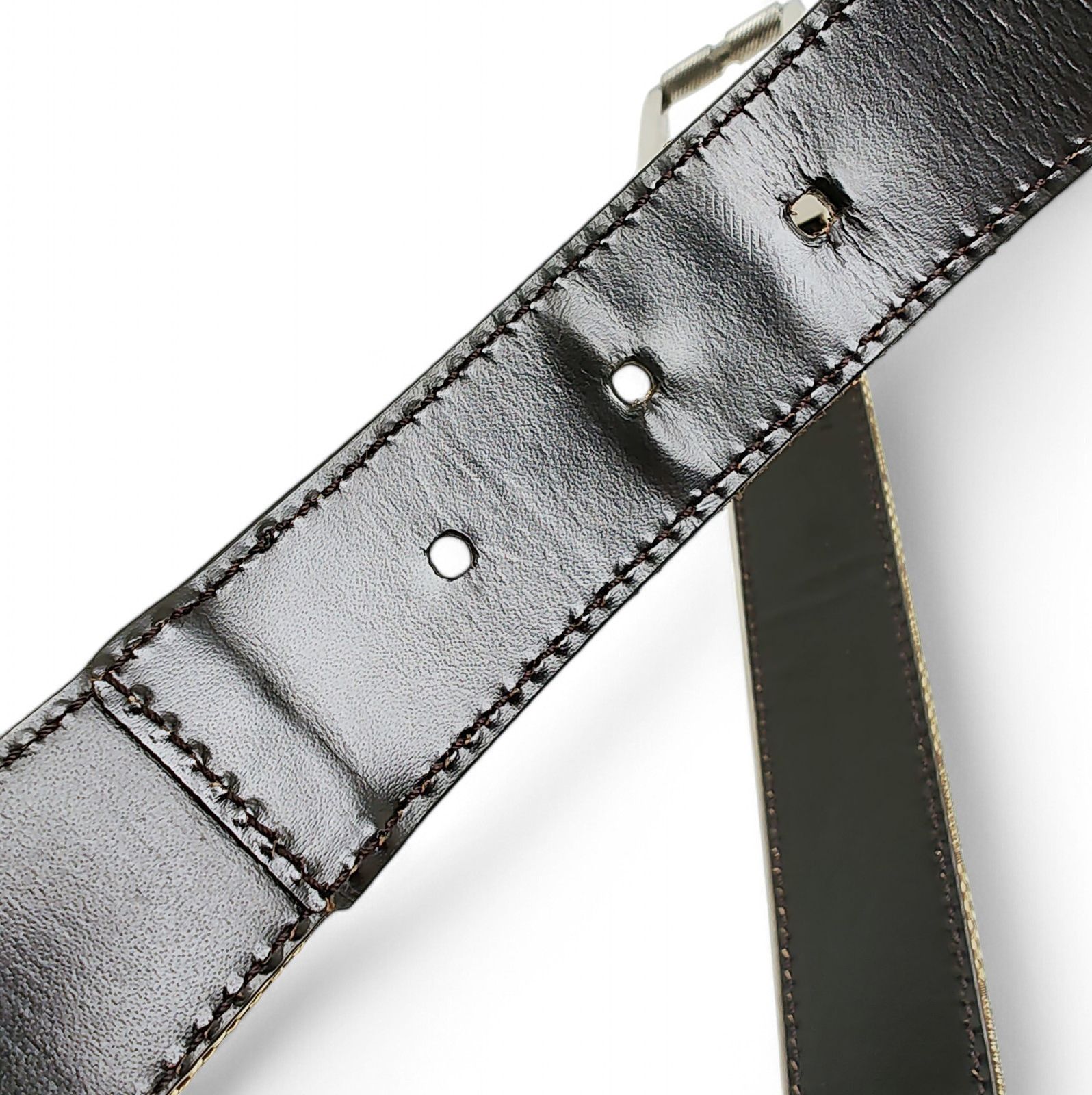 Gucci Gucci - Vintage Monogram Belt Leather Canvas GG Beige Size ONE SIZE - 4 Thumbnail