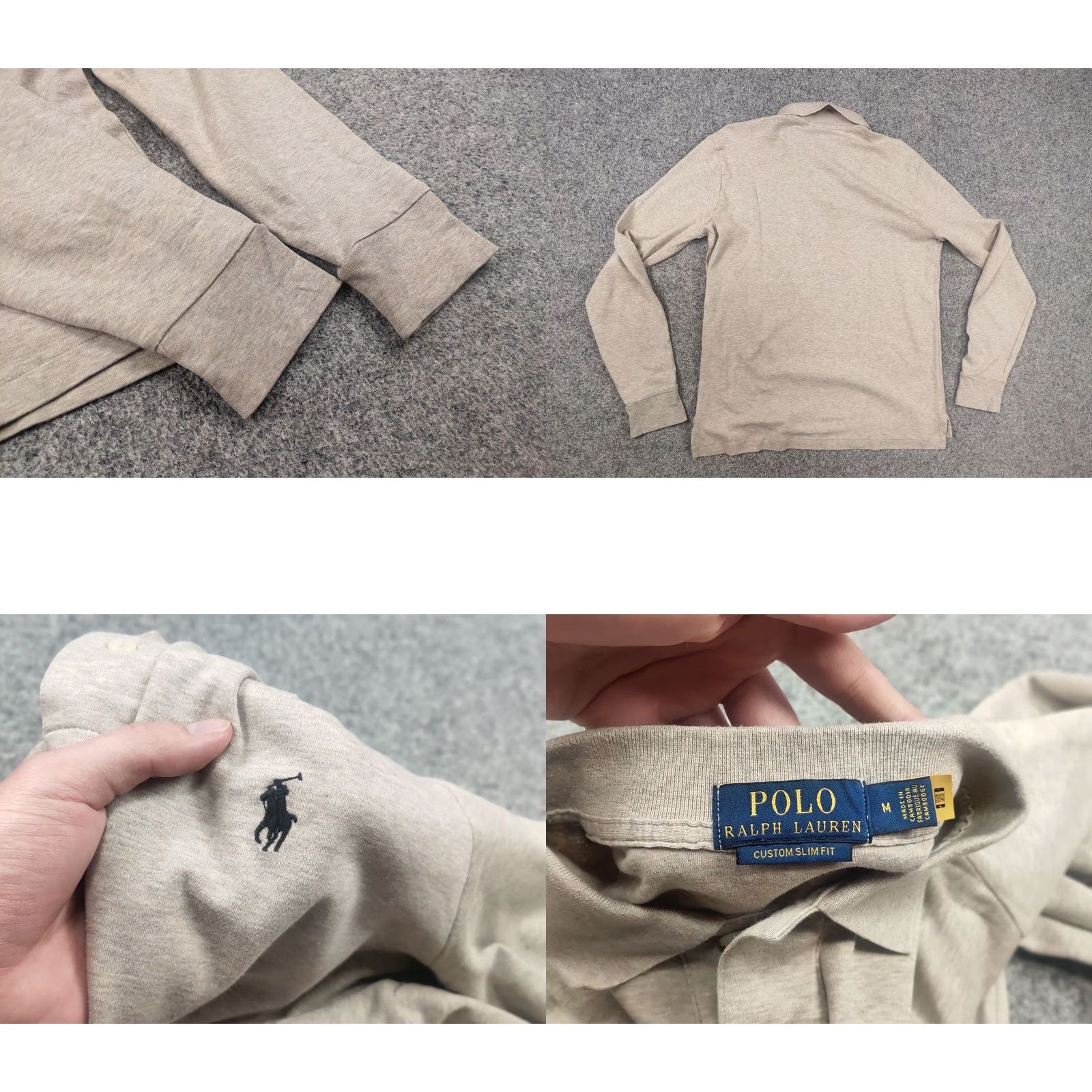 Polo Ralph Lauren Polo Ralph Lauren Custom Slim Fit Beige Polo Long sleeve Shirt Vintage Style Shirt Size US M / EU 48-50 / 2 - 9 Thumbnail