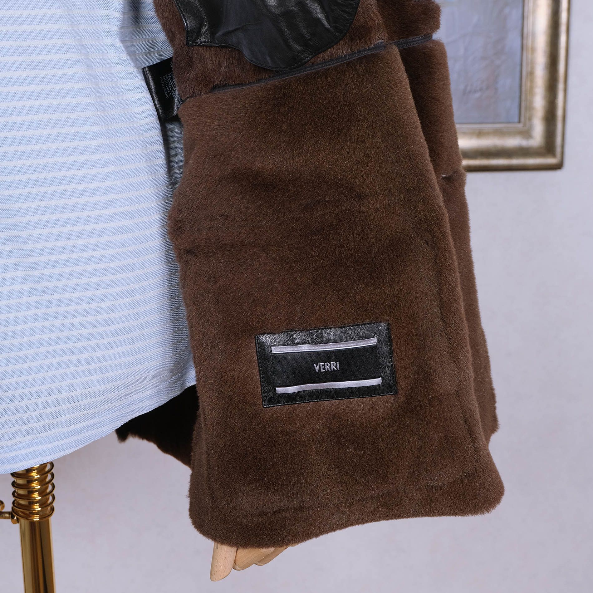 VERRI Verri, brown shearling jacket, size 40, sheep fur Size US M / EU 48-50 / 2 - 4 Thumbnail