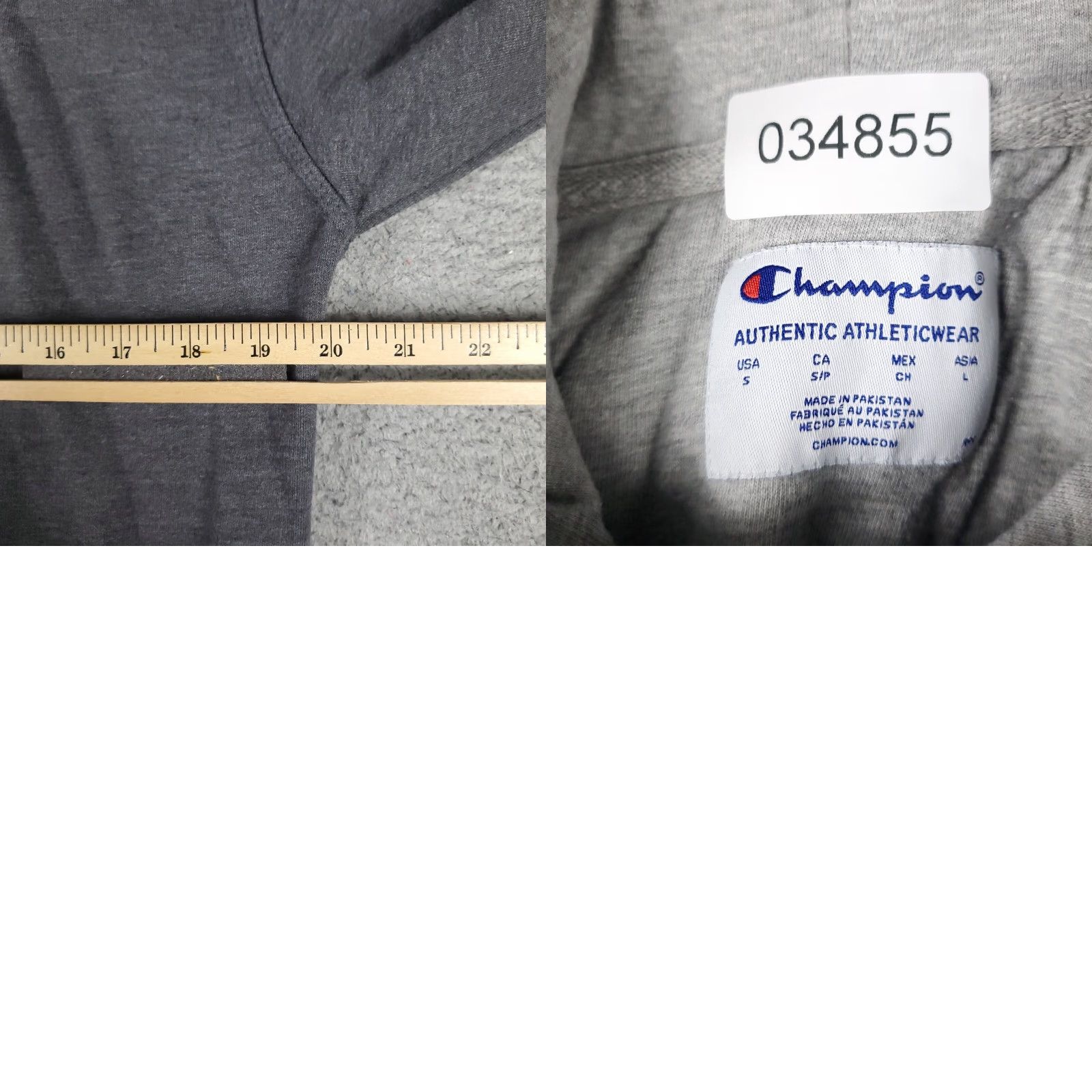 Champion VINTAGE Champion Men's Hoodie Pullover Sweatshirt S Gray Casual Fleece Logo Modern Size US S / EU 44-46 / 1 - 8 Thumbnail