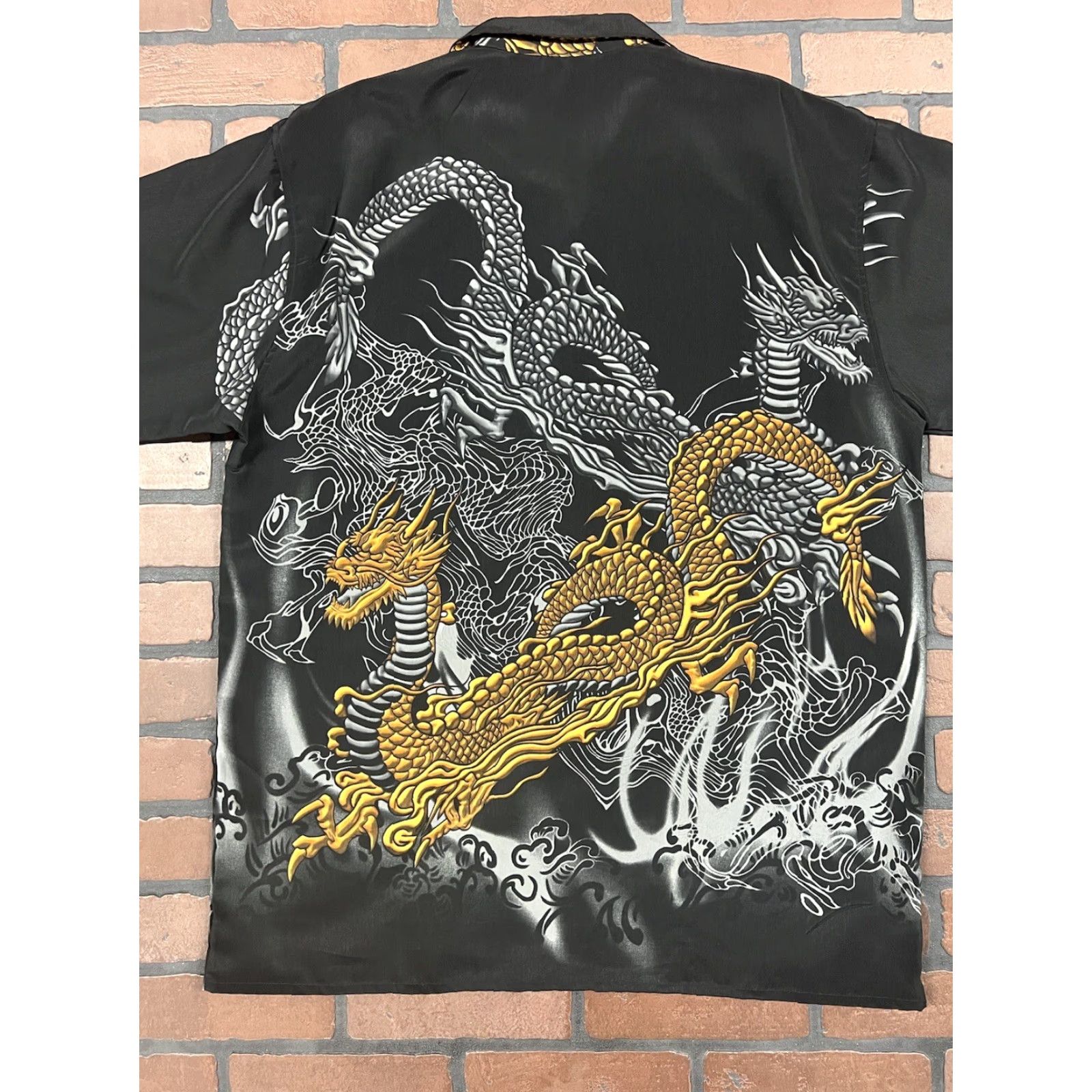Vintage VINTAGE Million Guy Button-Down Shirt Black Dragon Y2K NWT Mens M Size US M / EU 48-50 / 2 - 6 Thumbnail