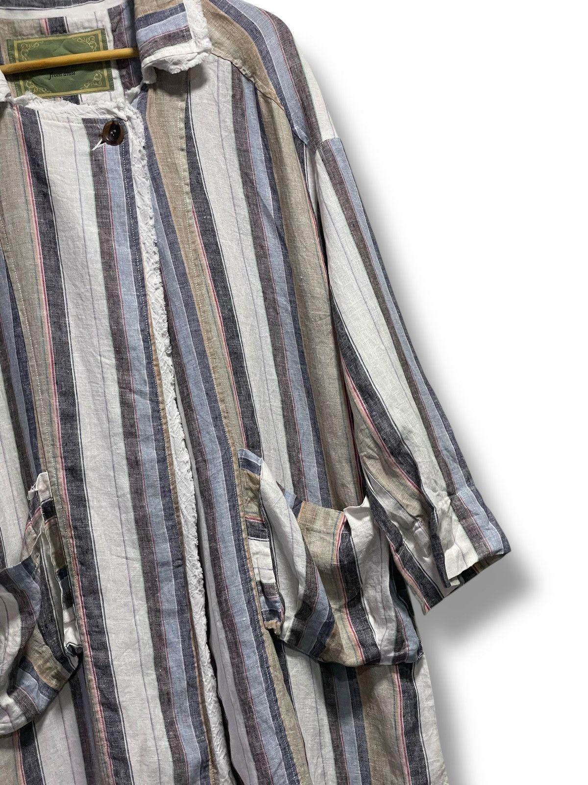 Japanese Brand × Vintage ANGELINA FROM AMU Brand Striped Long Outerwear (114) Size M / US 6-8 / IT 42-44 - 3 Thumbnail