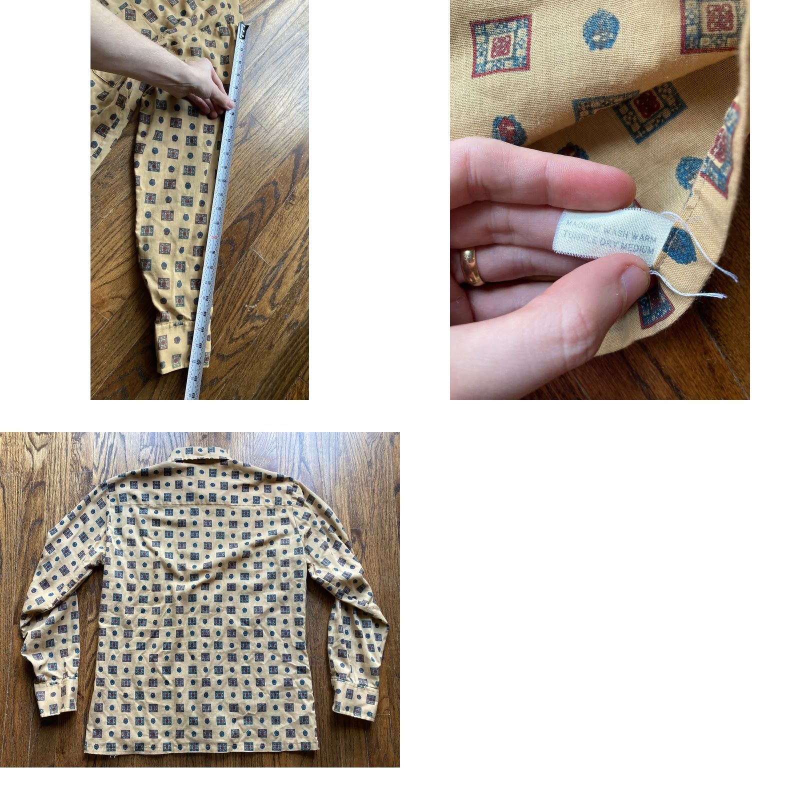 Vintage VINTAGE Harwyn Shirt Mens M Beige Long Sleeve Button-Up Geometric 60s Rockabilly Medallion Retro 70s Casual Mens Size US M / EU 48-50 / 2 - 8 Thumbnail