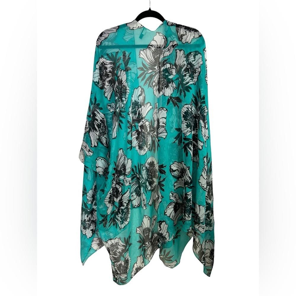 Designer Lane Bryant l Sheer Floral Kimono Swimsuit Cover OS Size ONE SIZE - 3 Thumbnail