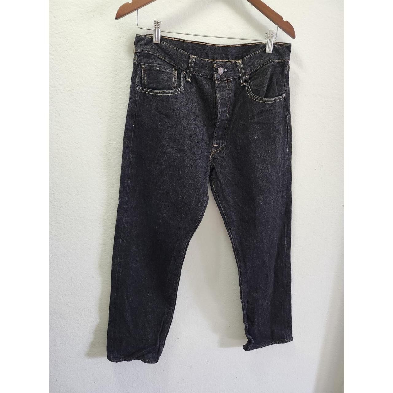 Levi's × Vintage LEVI LEVIS 501 STRAIGHT MEN'S BUTTON FLY BLACK DENIM JEANS Size US 34 / EU 50 - 8 Thumbnail