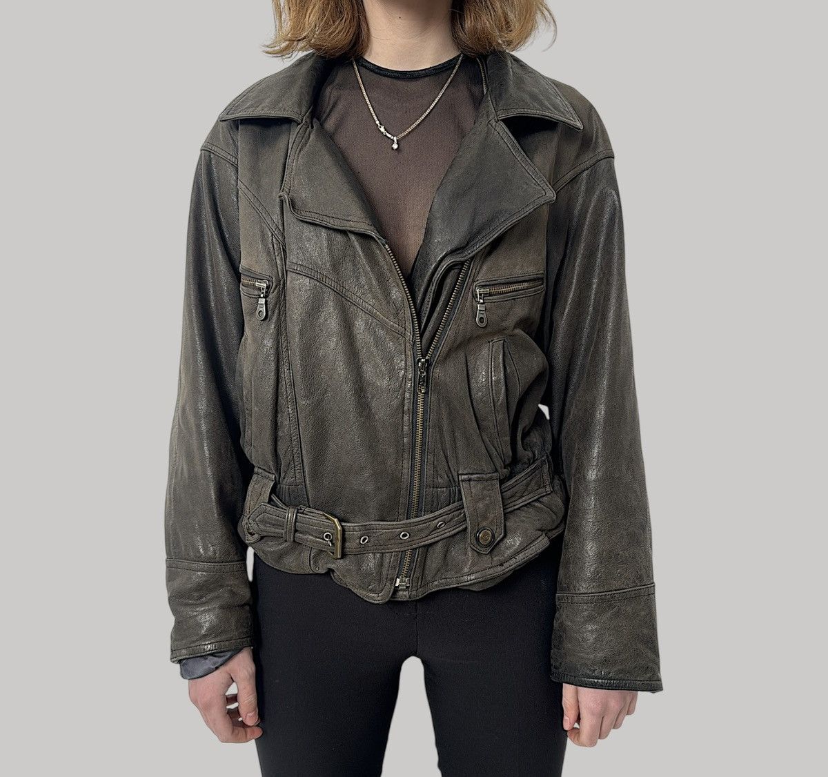 Vintage Vintage avant garde leather jacket Size S / US 4 / IT 40 - 3 Thumbnail