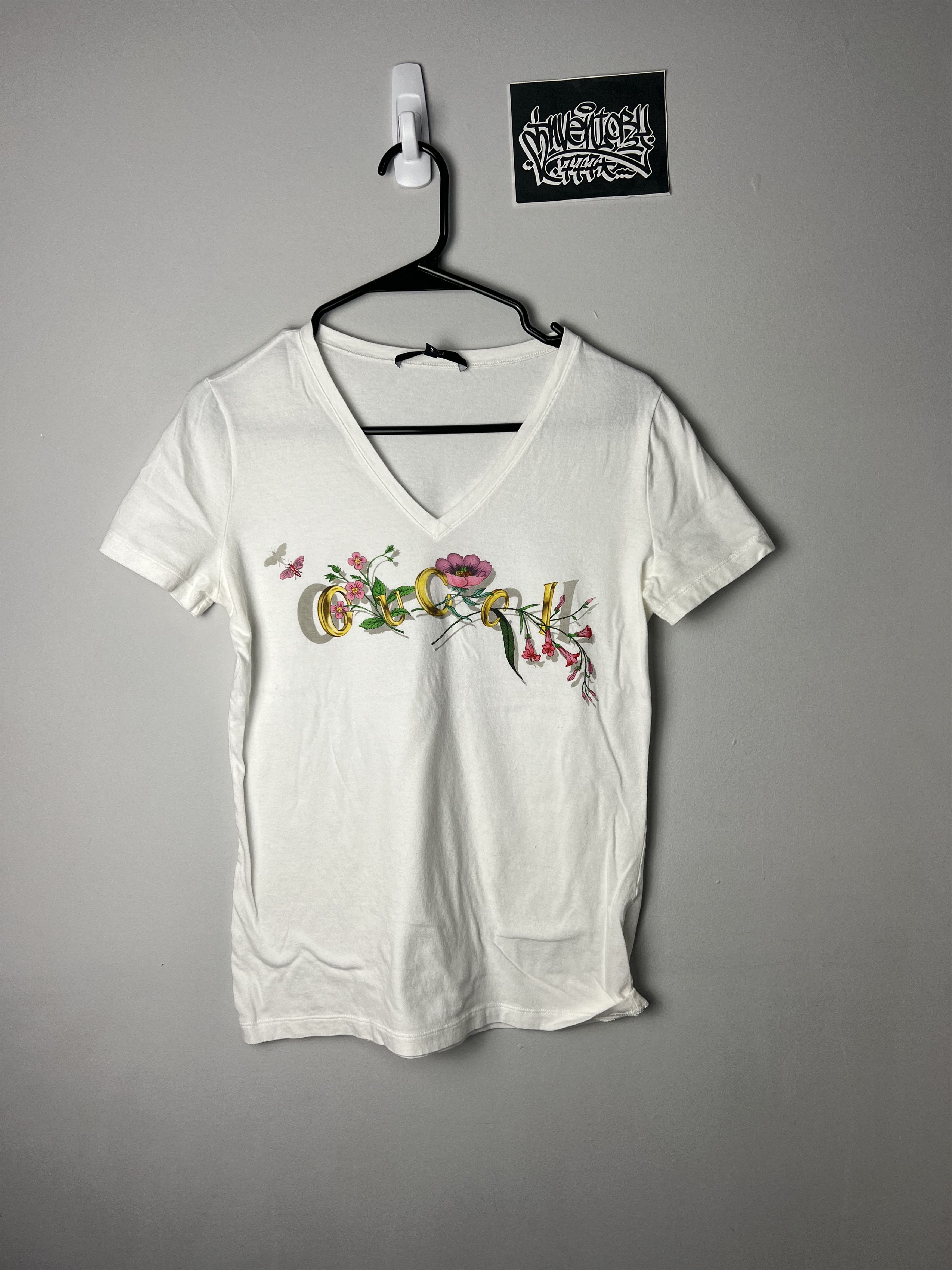 Gucci Floral - V Neck Tee