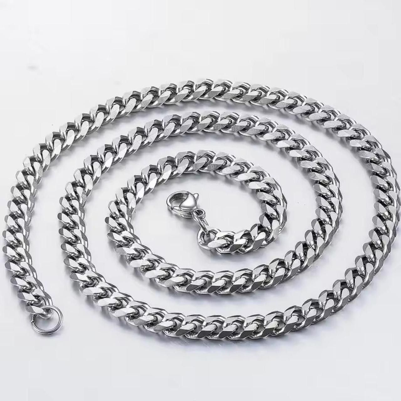 Jewelry Silver 7mm Cuban Link Chain Necklace - CHN Size ONE SIZE - 2 Thumbnail
