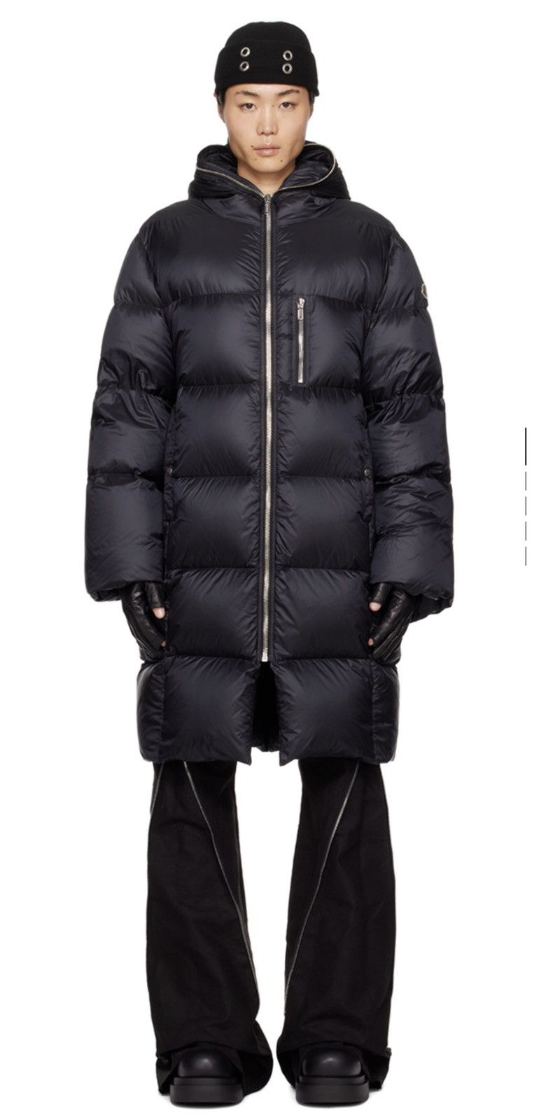 Moncler × Rick Owens MONCLER + RICK OWENS BLACK DOWN COAT Size US M / EU 48-50 / 2 - 1 Thumbnail