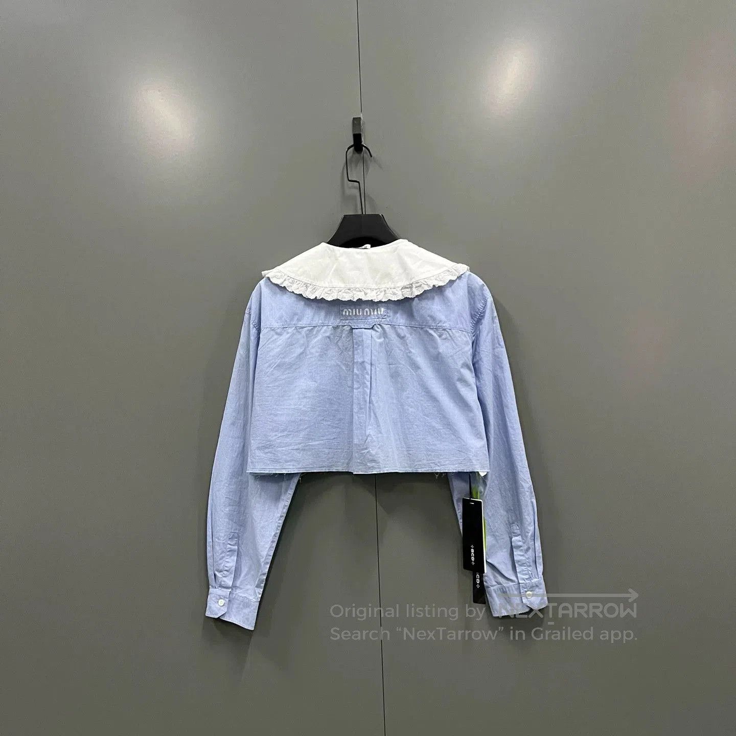 Miu Miu Miu Miu Light Blue Peter Pan Collar Blouse. Size S / US 4 / IT 40 - 2 Thumbnail