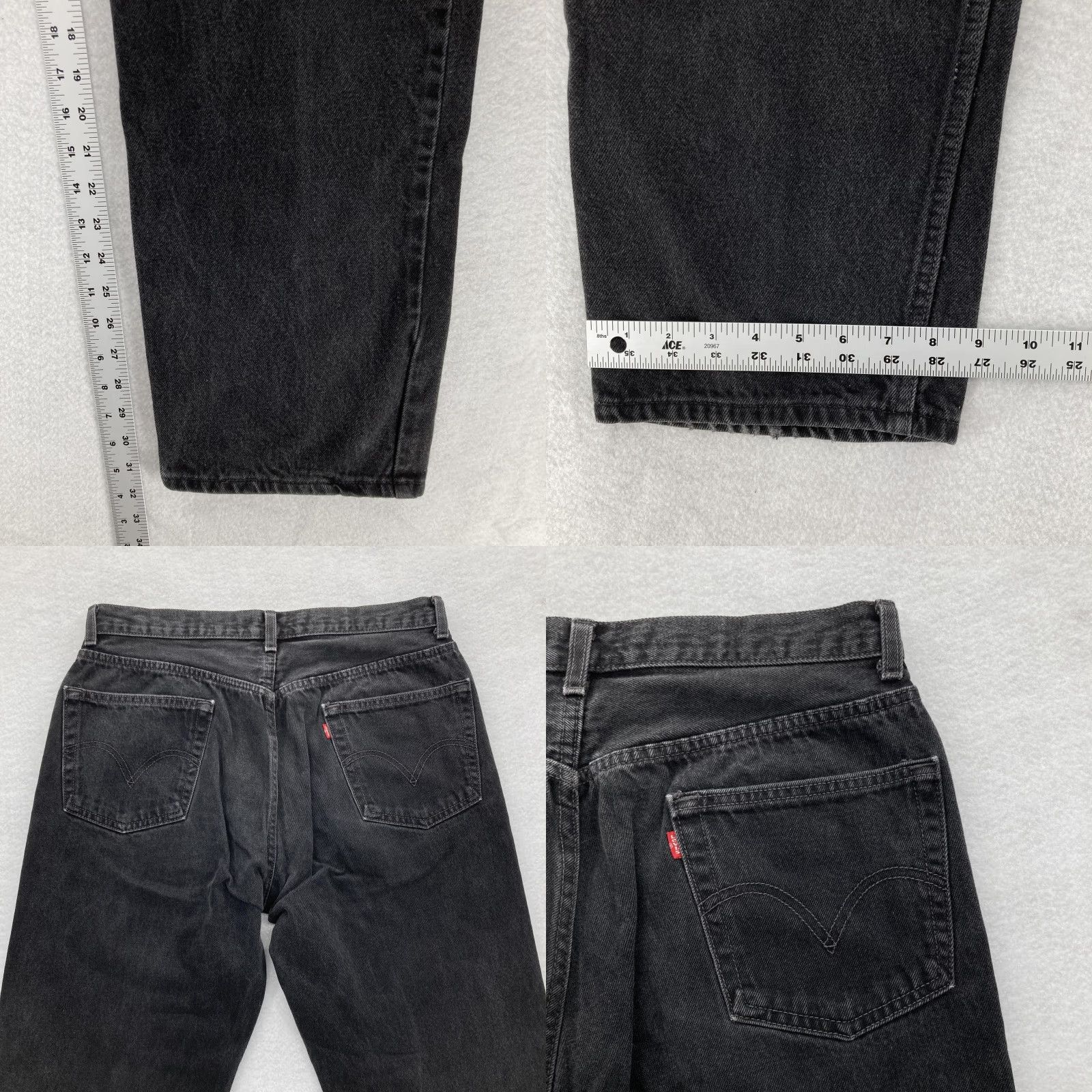 Levi's VINTAGE Levi's 505 Jeans Mens 36x32 Regular Fit Straight Leg Black Denim 2004 Y2K Size US 36 / EU 52 - 8 Thumbnail
