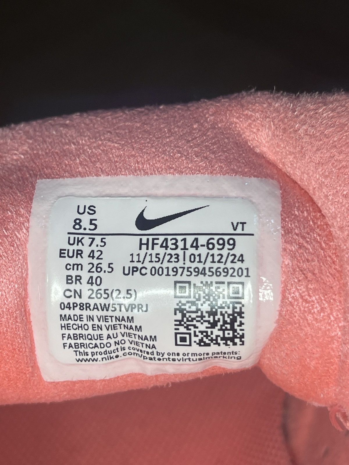 Nike Men's Nike Lunar Roam Premium Pink Gaze Size US 8.5 / EU 41-42 - 6 Thumbnail