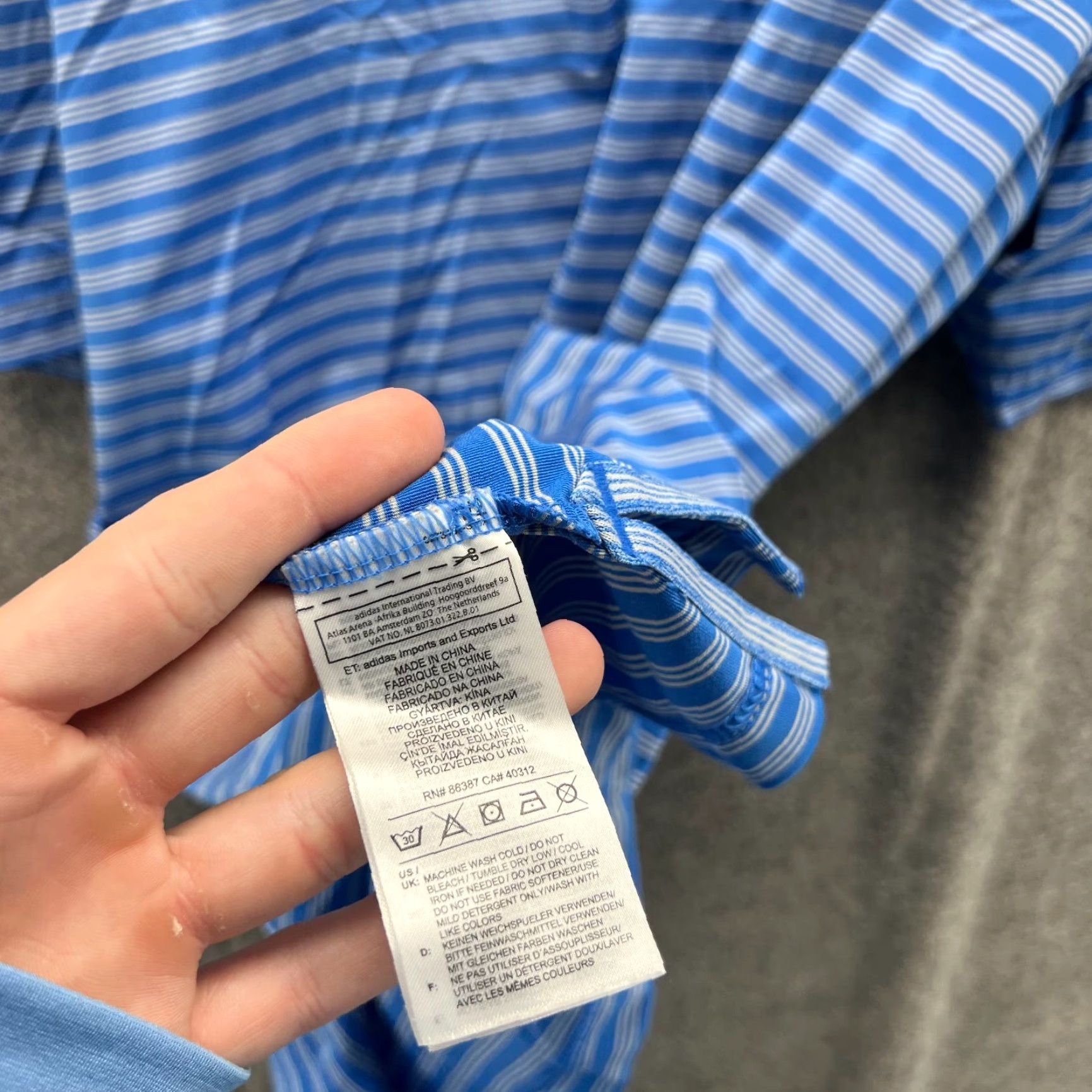 Adidas Adidas Polo Shirt Mens Large Blue Striped Golf Golfer Ultimate 2.0 Knit Athletic Shirt Size US L / EU 52-54 / 3 - 5 Thumbnail
