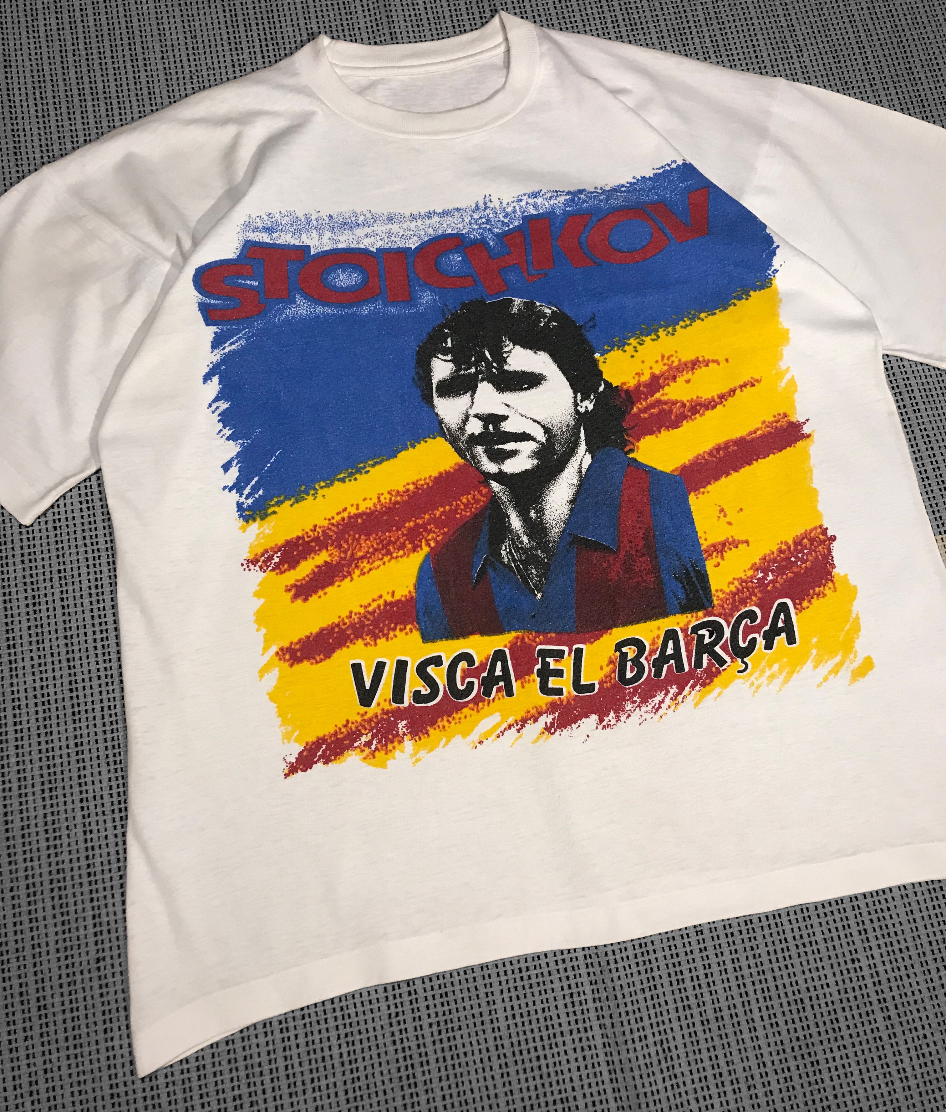Vintage Vintage 90s Hristo Stoichkov F.C Barcelona T-shirt (XL) Size US XL / EU 56 / 4 - 2 Thumbnail