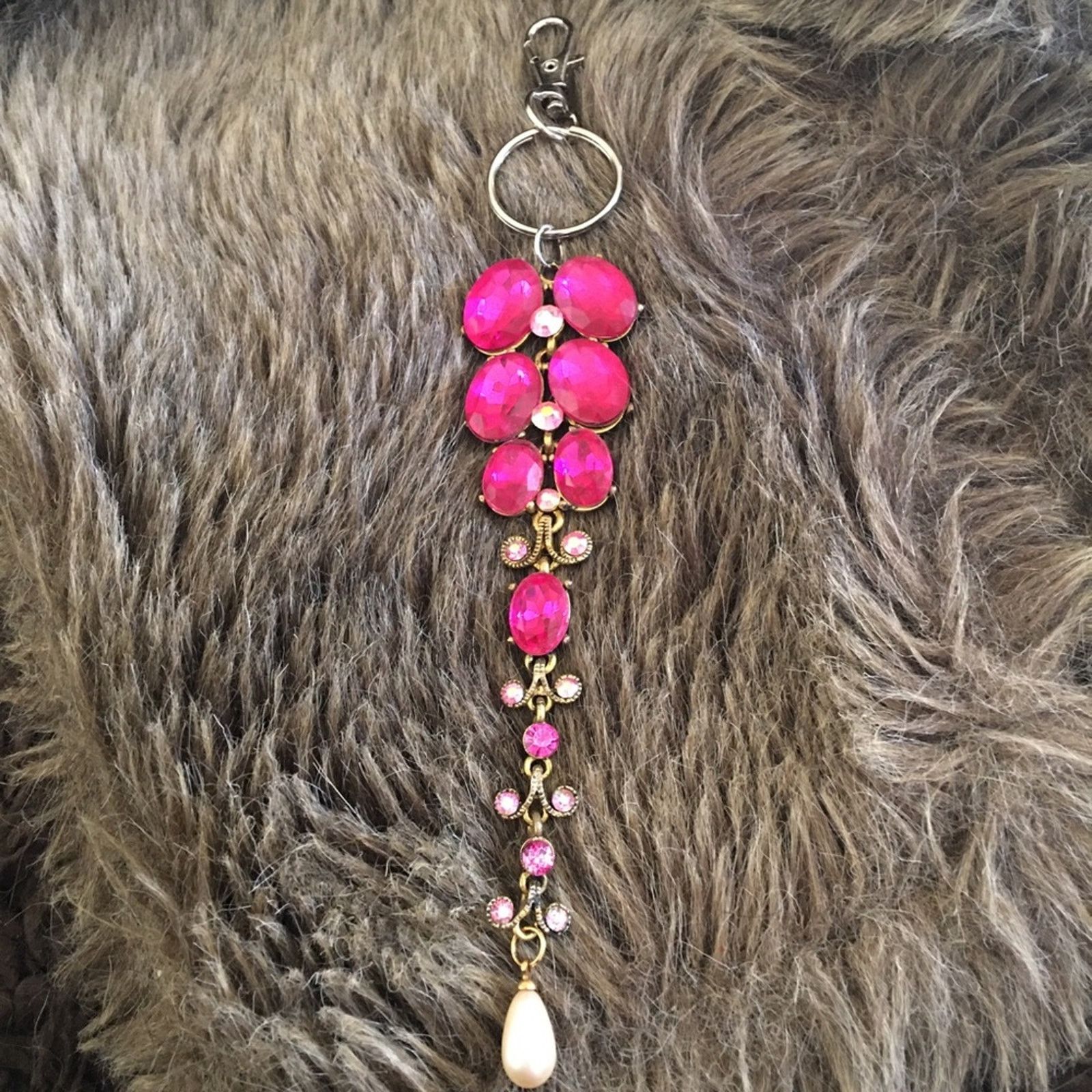 Handmade Vintage repurpose salvaged estate gem keychain Size ONE SIZE - 4 Thumbnail