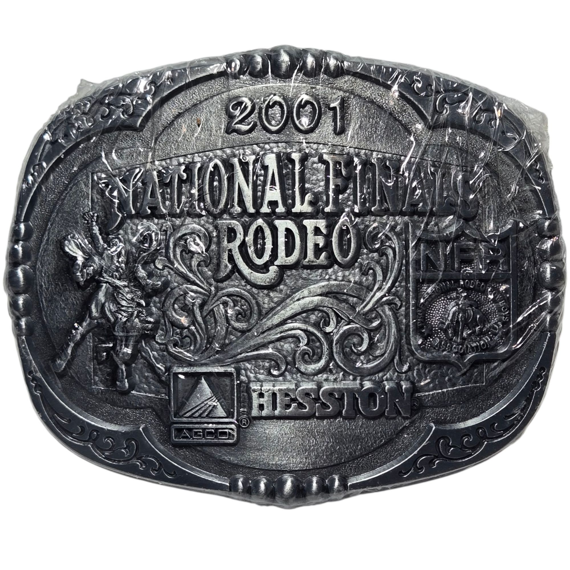 Other 2001 NFR Belt Buckle Hesston National Finals Rodeo NOS Vinta Size ONE SIZE - 6 Thumbnail