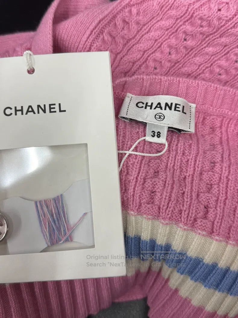 Chanel Chanel Pink neck knit top Size XS / US 0-2 / IT 36-38 - 4 Thumbnail