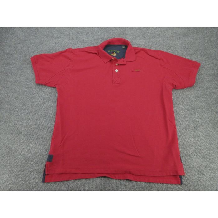 Orvis Orvis Polo Shirt Adult Large Solid Red Short Sleeve Button Up ...