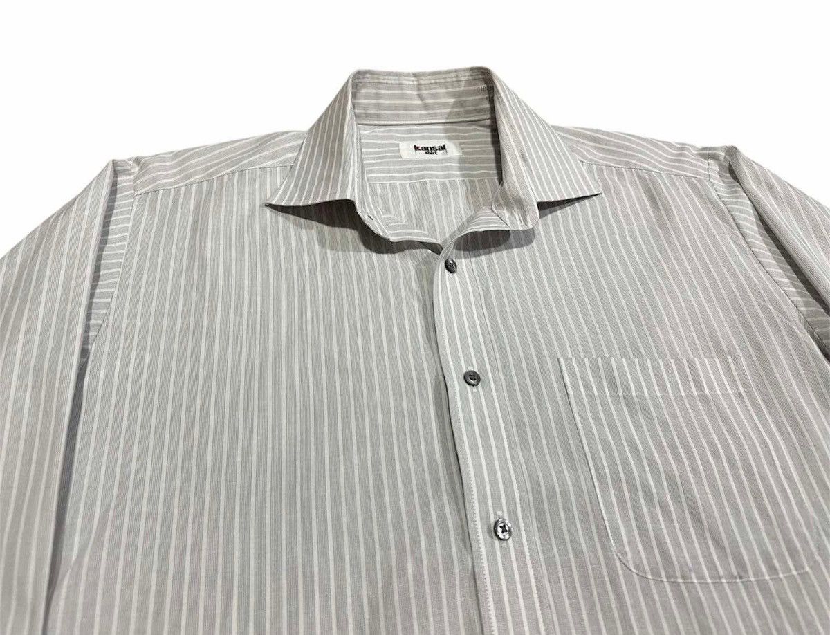 Japanese Brand × Kansai Yamamoto × Yohji Yamamoto 🔥Vintage Kansai Yamamoto Striped Shirt Long Sleeve Size US L / EU 52-54 / 3 - 2 Thumbnail